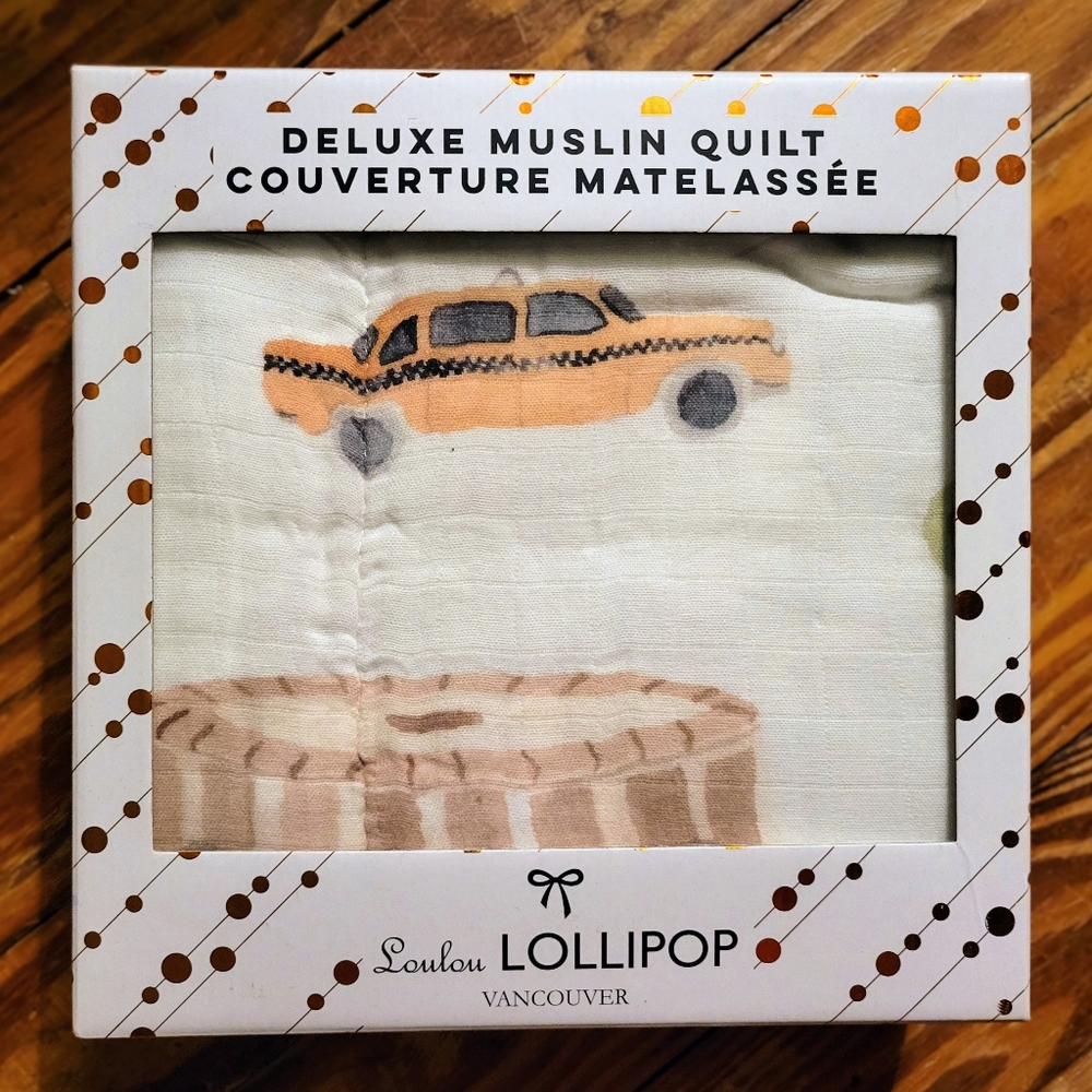 Lou Lou Lollipop Deluxe Muslin Quilt Blanket - New York City - NEW! In Box